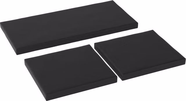 Outsunny Set of 3 Black Rectangular Rattan Garden Seat Cushion Pads with Removable Washable Polyester Covers – 9