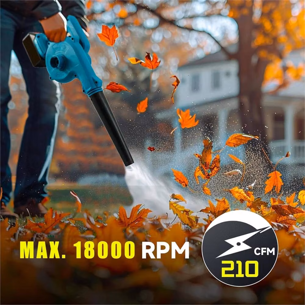 VOGREX 48V 2-in-1 Cordless Leaf Blower Vacuum with 2 Rechargeable Batteries in Blue – 5