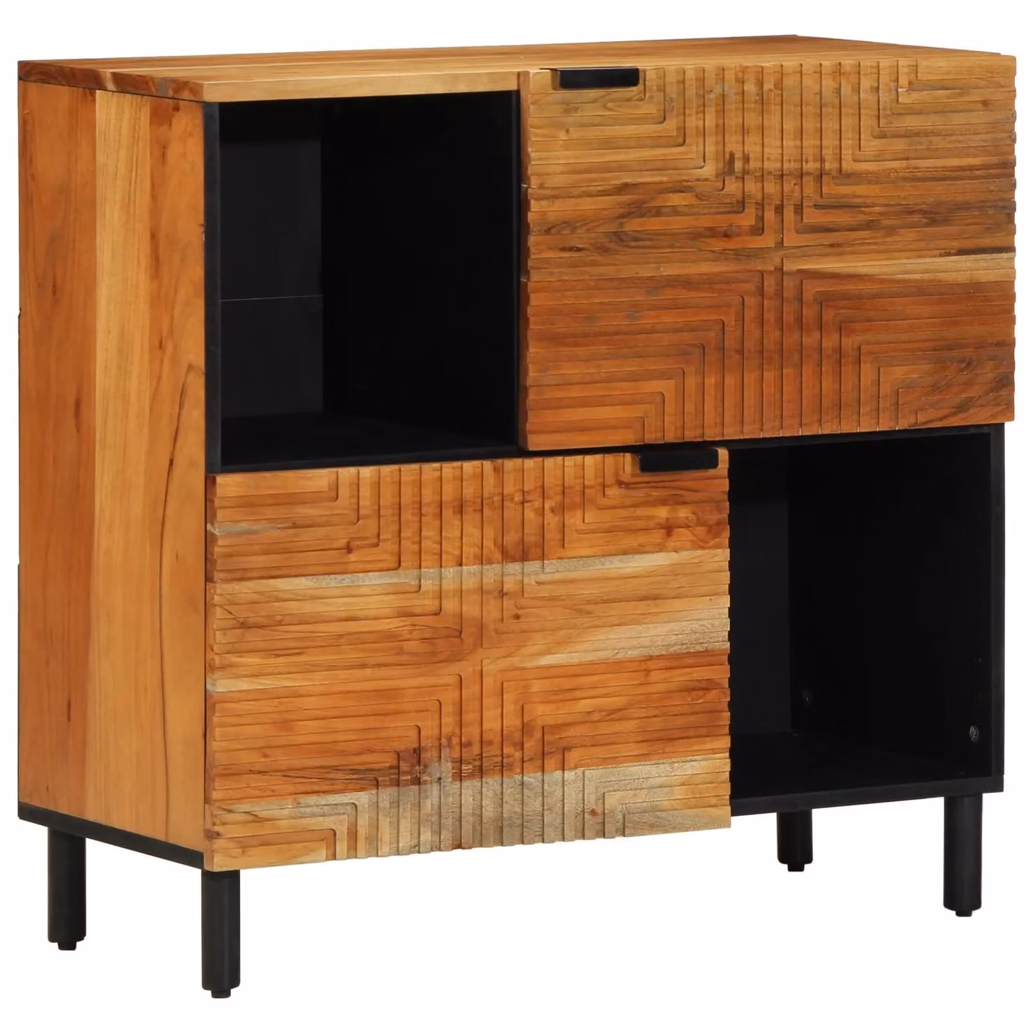 Berkfield Home Rustic Acacia Wood Sideboard in Brown, W/D/H: 80 x 33 x 75 cm – 1