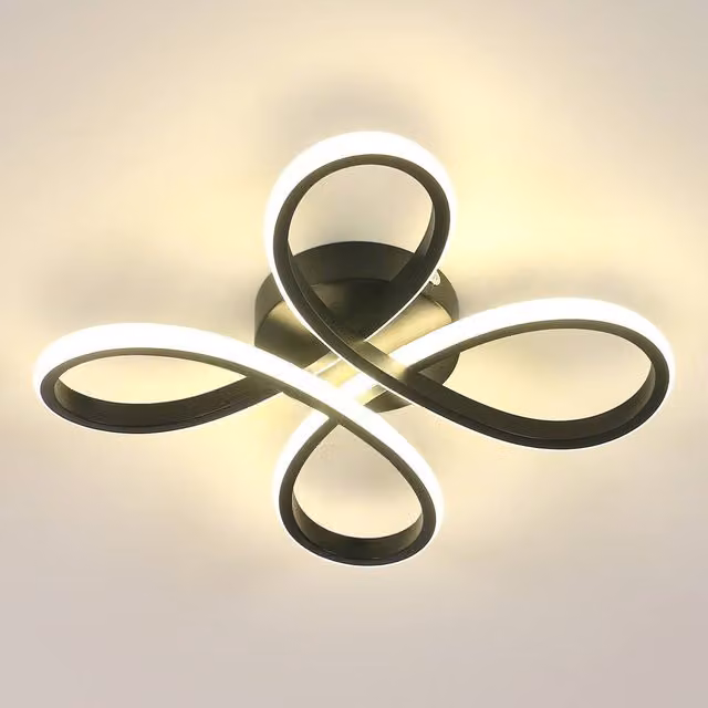 Pheashine Modern Sleek LED Ceiling Light, Black, 30W, 4500K Neutral Light, Diameter: 30 cm