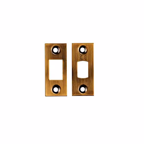 Loops Forend Strike and Fixing Pack for Tubular Deadbolt in Antique Brass – 2