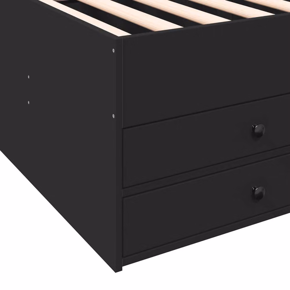 Berkfield Home Versatile Daybed with Drawers in Black, W/D/H: 190 x 75 x 78 cm – 5