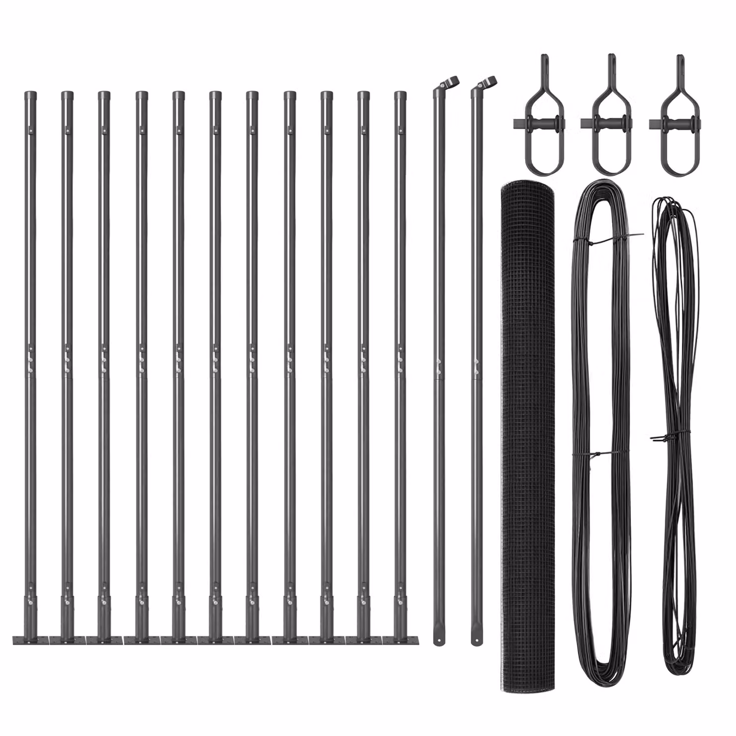 Berkfield Home Grey Steel Welded Wire Fence with 13 Flanged Posts, 1.5 x 25 m – 2