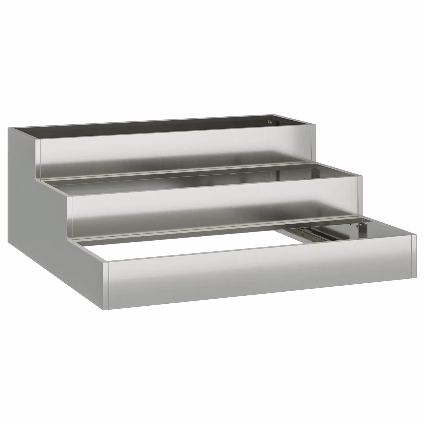 Berkfield Home 3-Tier Galvanised Steel Garden Planter in Grey, W/D/H: 90 x 90 x 35 cm – 2