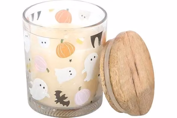 KDMD Sweet & Spooky Candy Corn Tabletop Candle in White – 3