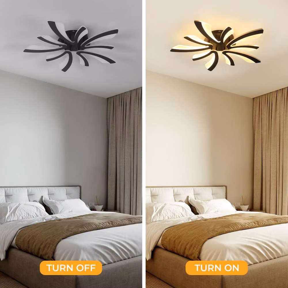 COMELY Modern V-Shape LED Ceiling Light, 50W, Black – 3