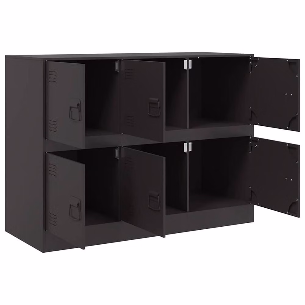 Berkfield Home Industrial Matt Black Metal Sideboard W/D/H: 99 x 39 x 73 cm – 4
