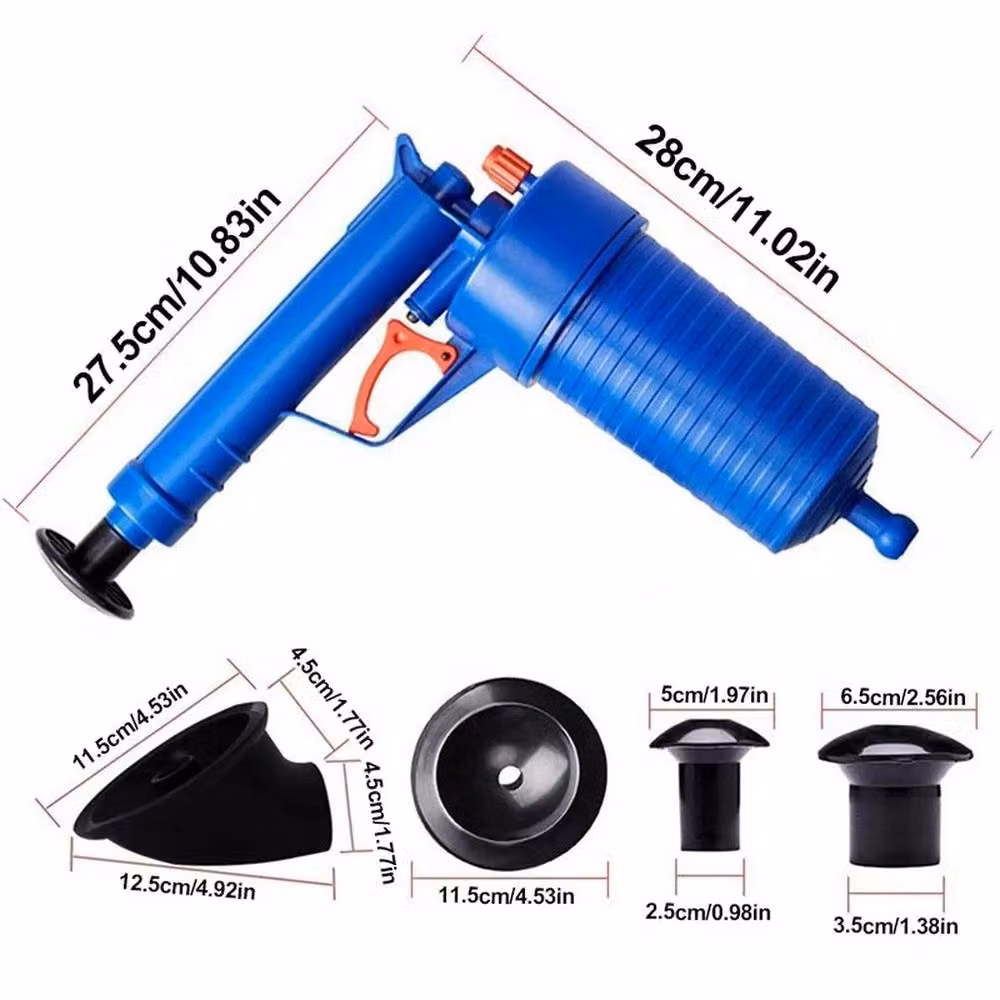 FLAVORA High Pressure Air Drain Blaster Toilet and Sink Plunger in Blue – 2