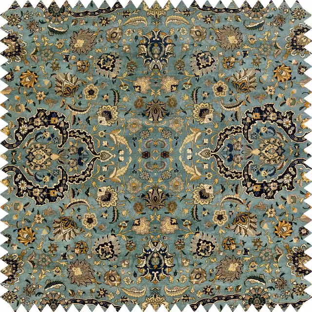 House of Hackney Zanjan Velvet Sapphire Blue and Yellow