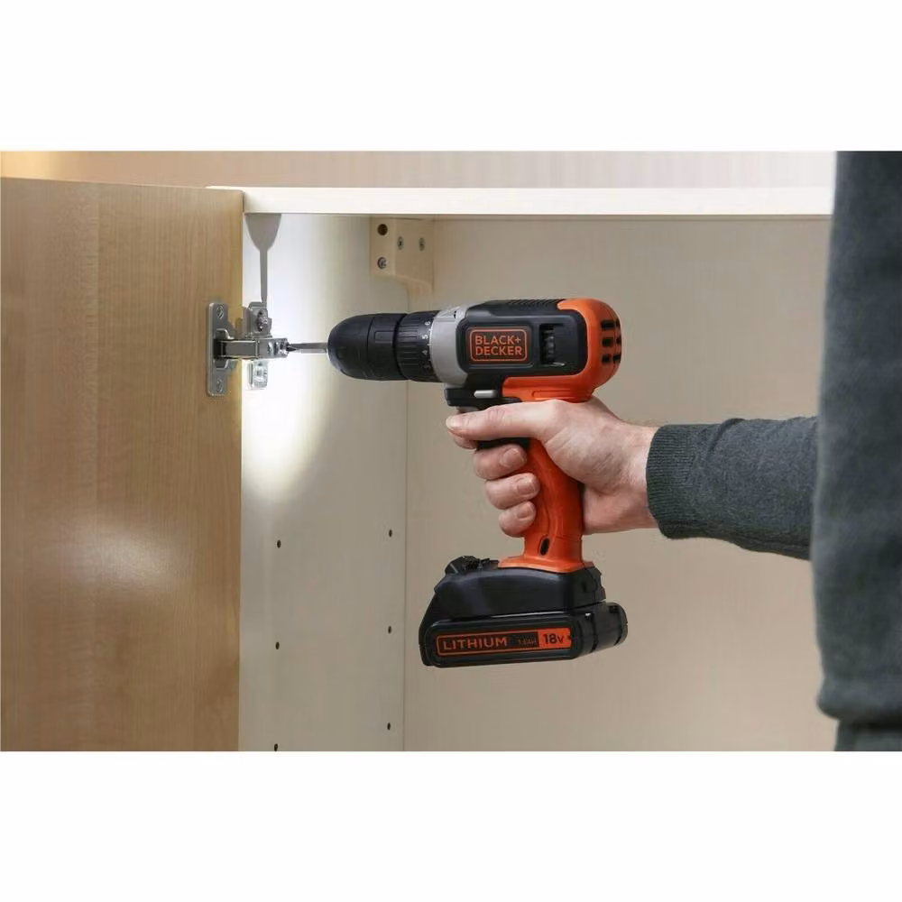 Black and Decker Orange Cordless Rechargeable Drill with UK Plug – 3