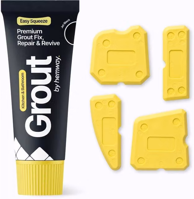 Hemway Jet Black Grout Reviver Kit 400g with 4 Piece Profiling Tool Kit