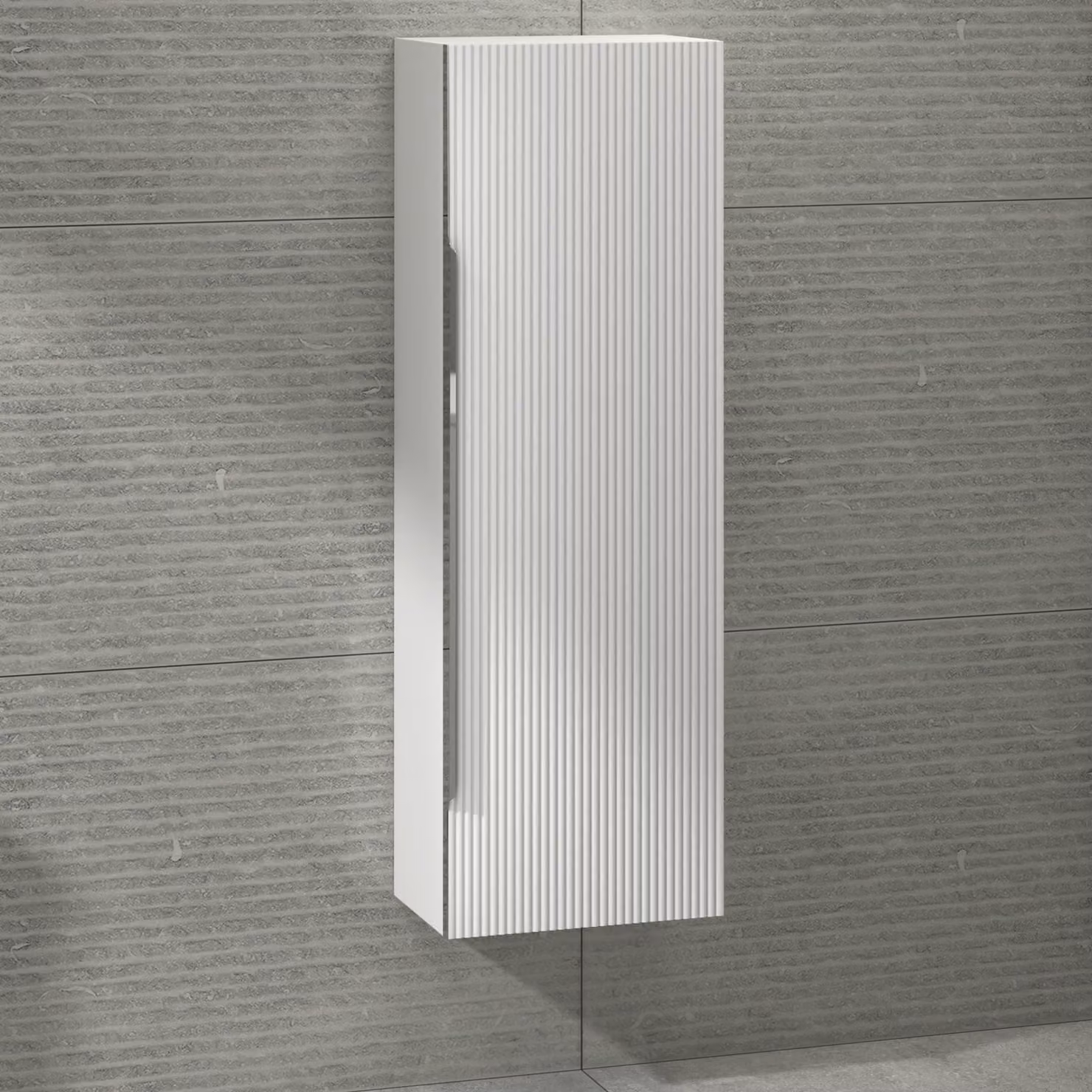 Royal Bathrooms Evora Wall Hung Tall Unit, Matt White, W: 40 cm, D: 40 cm, H: 120 cm