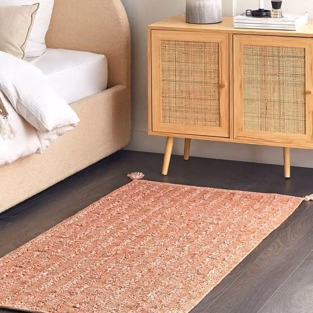 Wyld and Coco Boho Hand-Tufted Cotton Rug in Orange, W: 80 cm, L: 150 cm – 1