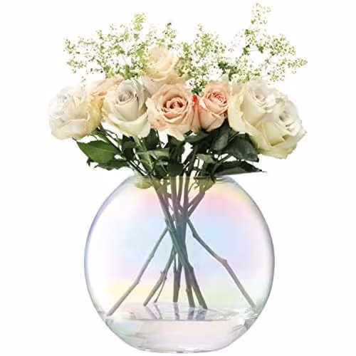 LSA International Pearl Vase in White Mother of Pearl, Height: 24 cm