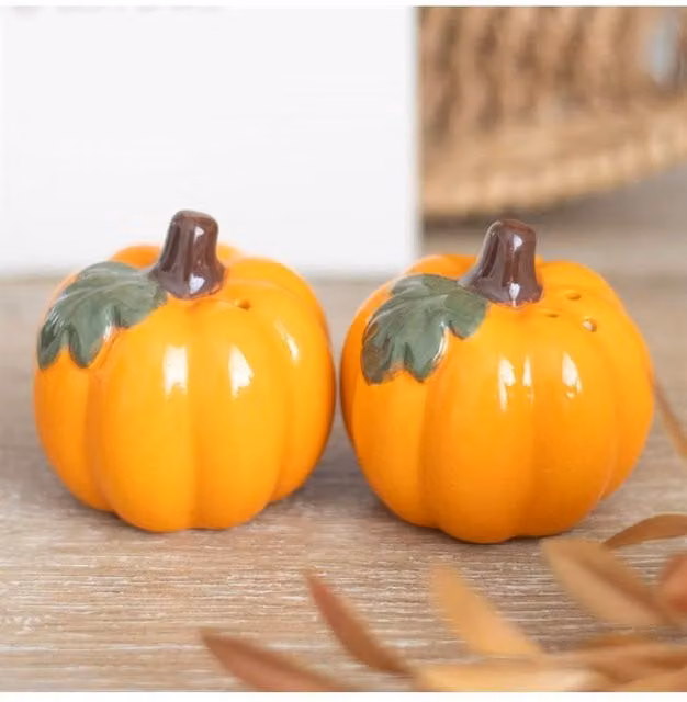 KDMD Pumpkin Salt and Pepper Shakers in Orange Ceramic – 1