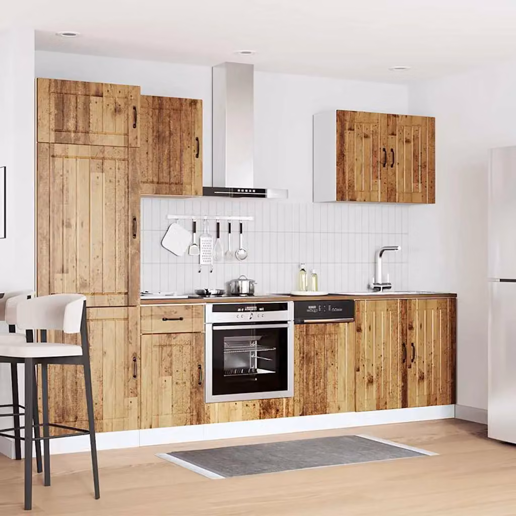 Berkfield Home Kalmar 7 Piece Rustic Kitchen Cabinet Set in Brown Engineered Wood – 2