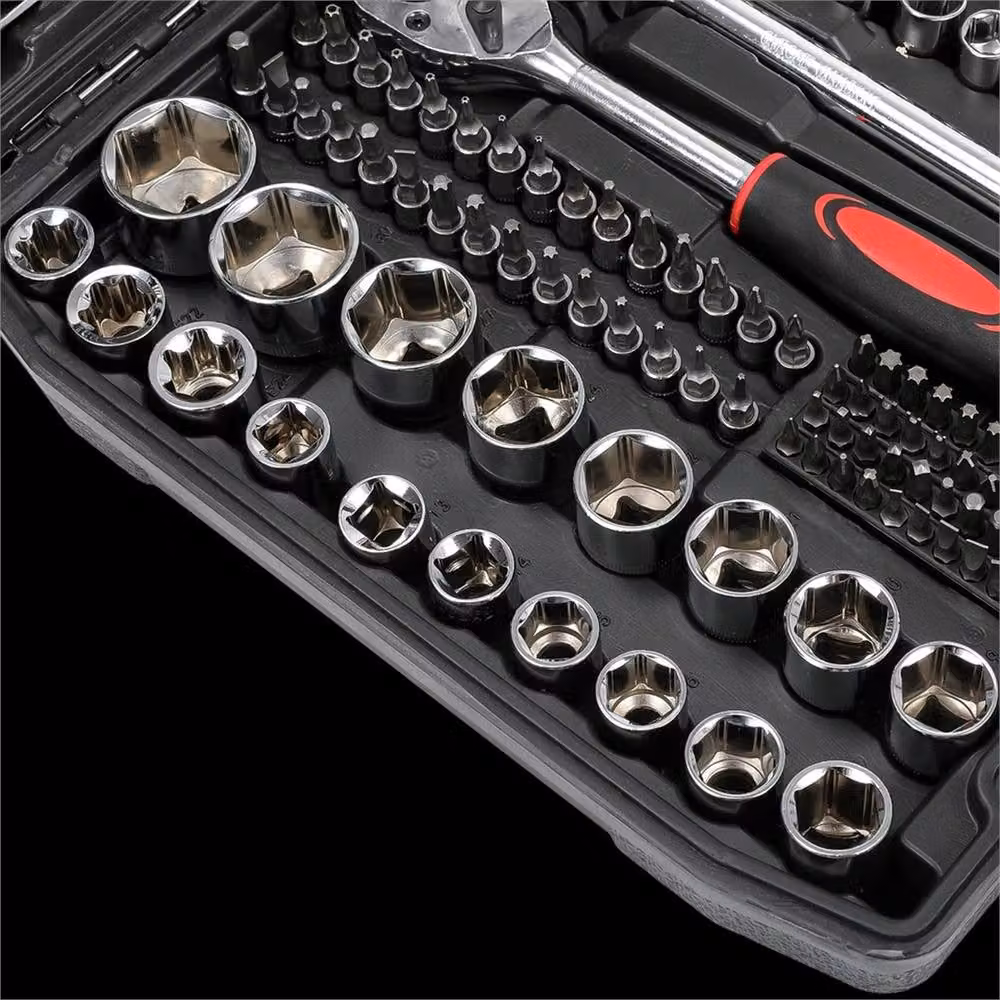 Nordara 216-Piece Socket Set with 1/4, 3/8 and 1/2 Inch Ratchet Wrenches, Black – 3