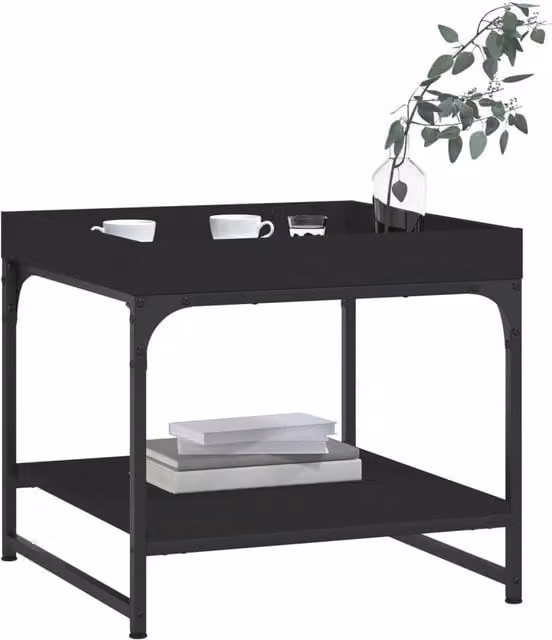 Berkfield Home Black Decorative Coffee Table, W/D/H: 49.5 x 49.5 x 45 cm