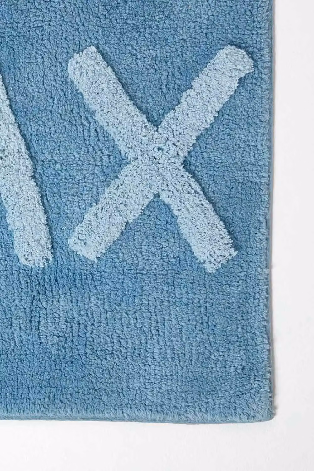 Homescapes Relax Cotton Bath Mat, Blue and White, W/D/H: 80 x 50 x 1 cm – 2