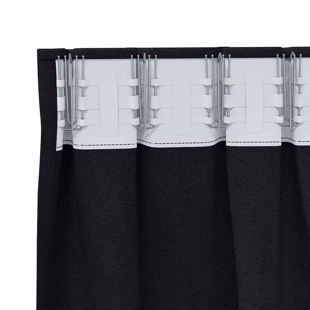Berkfield Home Blackout Fabric Curtains, 2 Pack, Black, H 245 x W 140 cm – 5