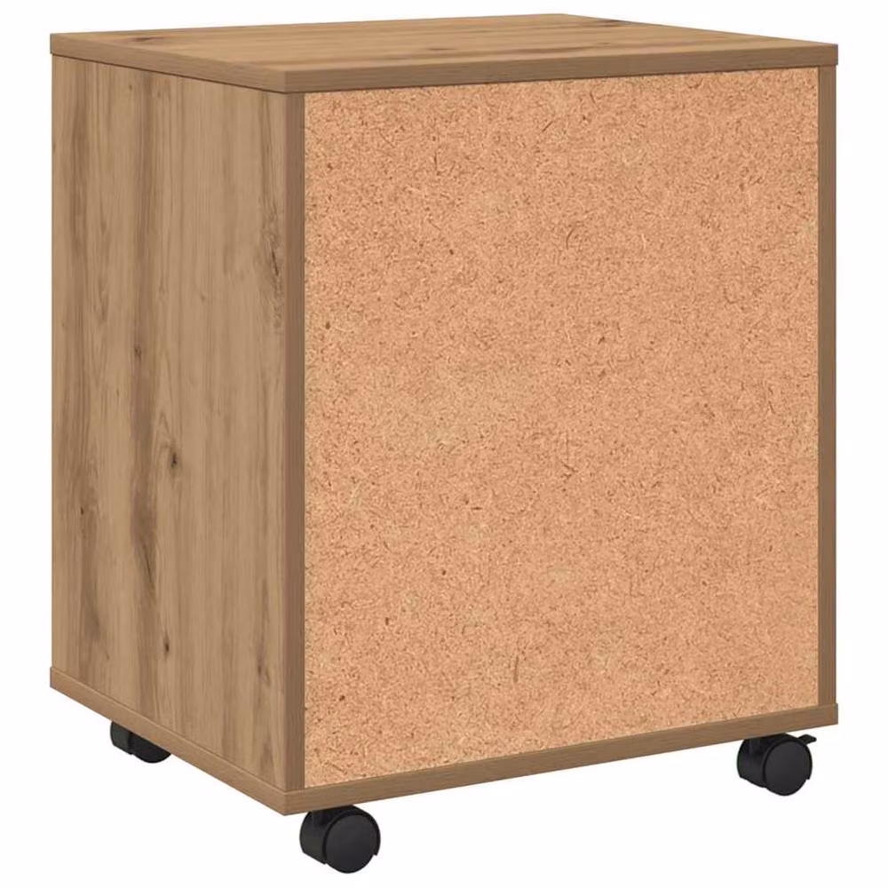 Berkfield Home Artisan Oak Rolling Cabinet in Brown, W: 45 cm, D: 38 cm, H: 54 cm – 3
