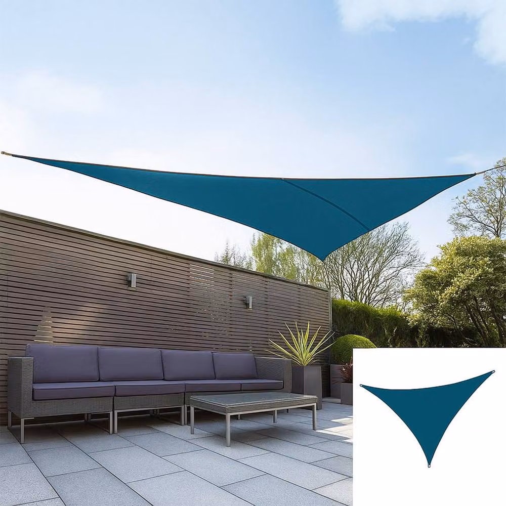 Primrose Waterproof Rectangular Patio Sun Shade Sail Canopy in Teal with 98% UV Block and UPF 50+ Protection, W: 6 m, D: 5 m – 3