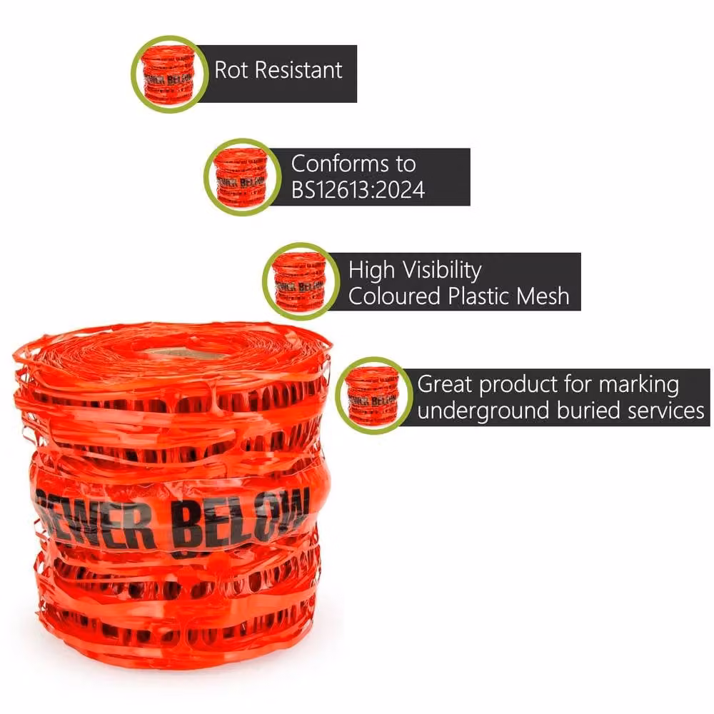 Pegdev Red Detectable Mesh Sewer Pipe Marker – 2