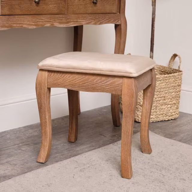 Melody Maison Ashwell Range Dressing Table Stool in Dark Brown