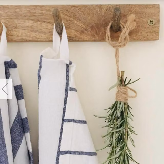 Scandi Home Wall Mounted Wooden Coat Hanger Hooks in Brown