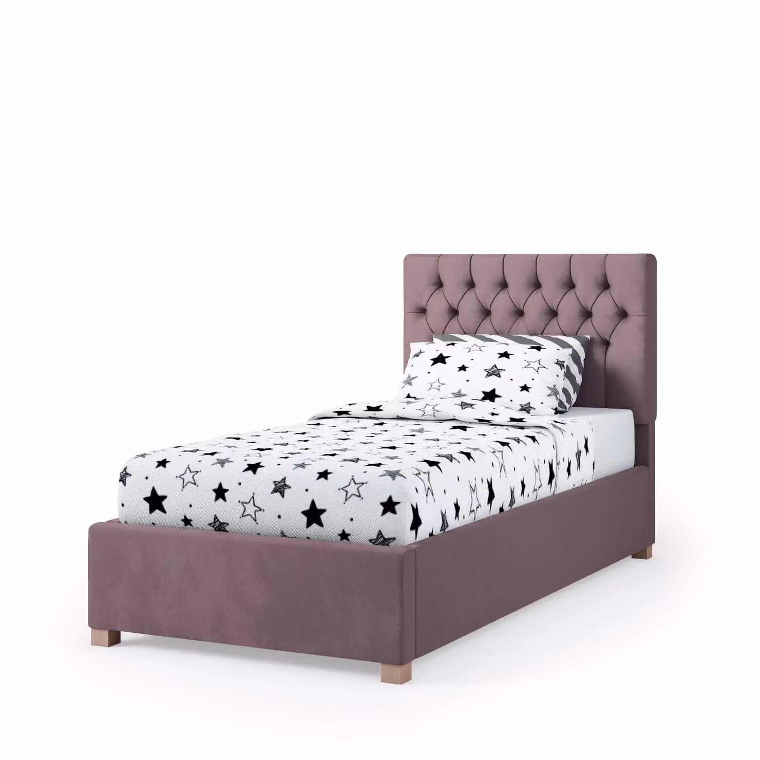 Rest Relax Mia Single Fabric Ottoman Bed in Pink, W/D/H: 90 x 200 cm – 2
