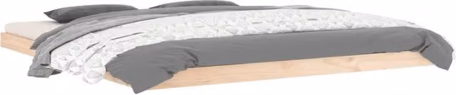Berkfield Home Beautiful Solid Wood Super King Bed Frame in Beige, W/D/H: 180 x 200 x 203.5 cm – 1