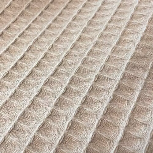 Allure Bath Fashions Luxury Waffle Throw Blanket, 100% Cotton Bedspread, W/D/H: 175 x 225 cm, Taupe – 2