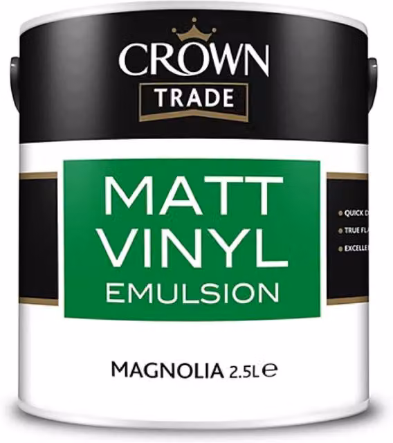 Crown Trade Water Based Matt Dispersion Paint in Beige/Yellow, 2.5L