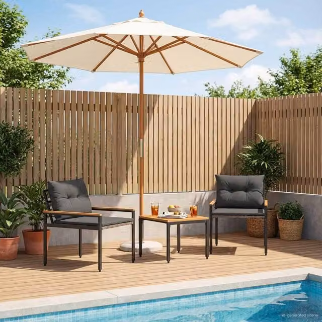 Berkfield Home 3 Piece Outdoor Furniture Set in Dark Grey Poly Rattan – 1