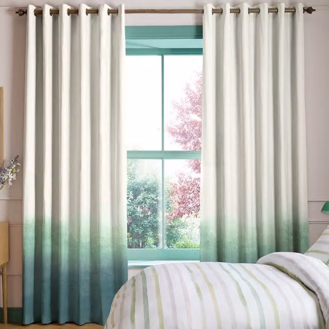 Bluebellgray Made To Measure Petrol Teal Blackout Cotton Eyelet Curtains