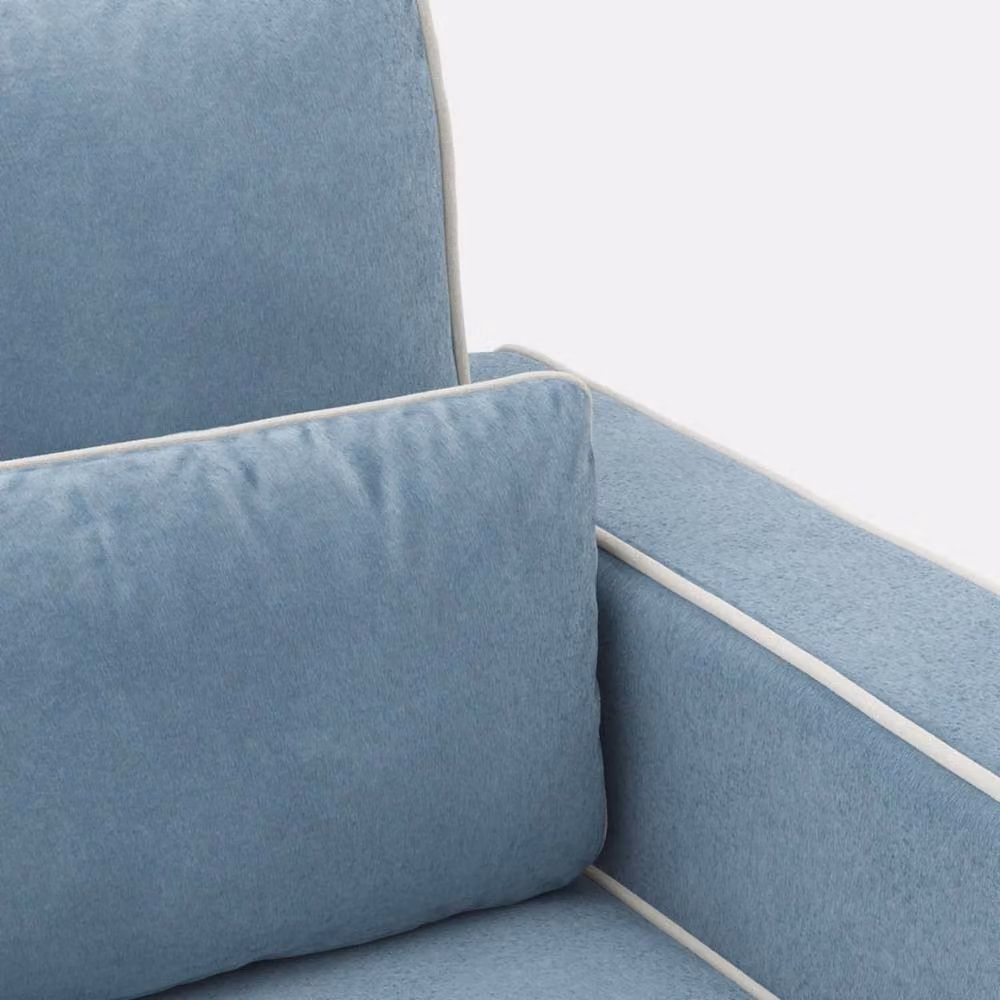 Wyld Haus Moose Retro Blue Velvet Upholstered Armchair – 3