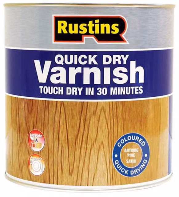 Rustins Quick Dry Varnish Satin Mahogany 250ml - Brown