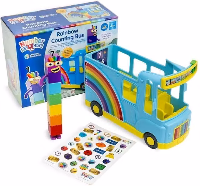 Learning Resources Numberblocks Rainbow Counting Bus Playset in Blue and Multicolour