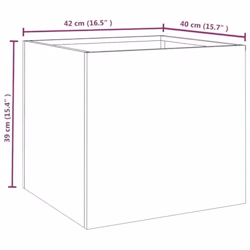 vidaXL 2-Piece Corten Steel Planter Set, Brown, W: 42 cm, D: 40 cm, H: 39 cm – 3