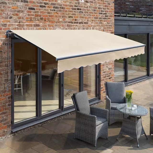 Primrose Retractable Aluminium Awning with Polyester Fabric, W/D: 250 x 200 cm, Anthracite