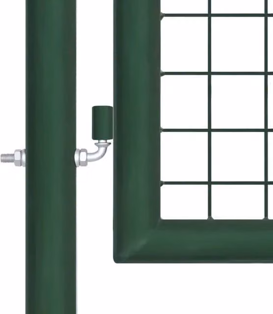 Berkfield Home Green Mesh Garden Gate in Galvanised Steel, W: 390 cm, H: 75 cm