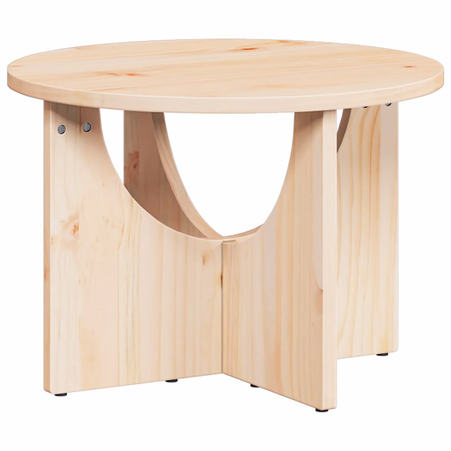 Berkfield Home Round Rustic Coffee Table in Brown Solid Pine Wood W/D/H: 50 x 50 x 35 cm – 2