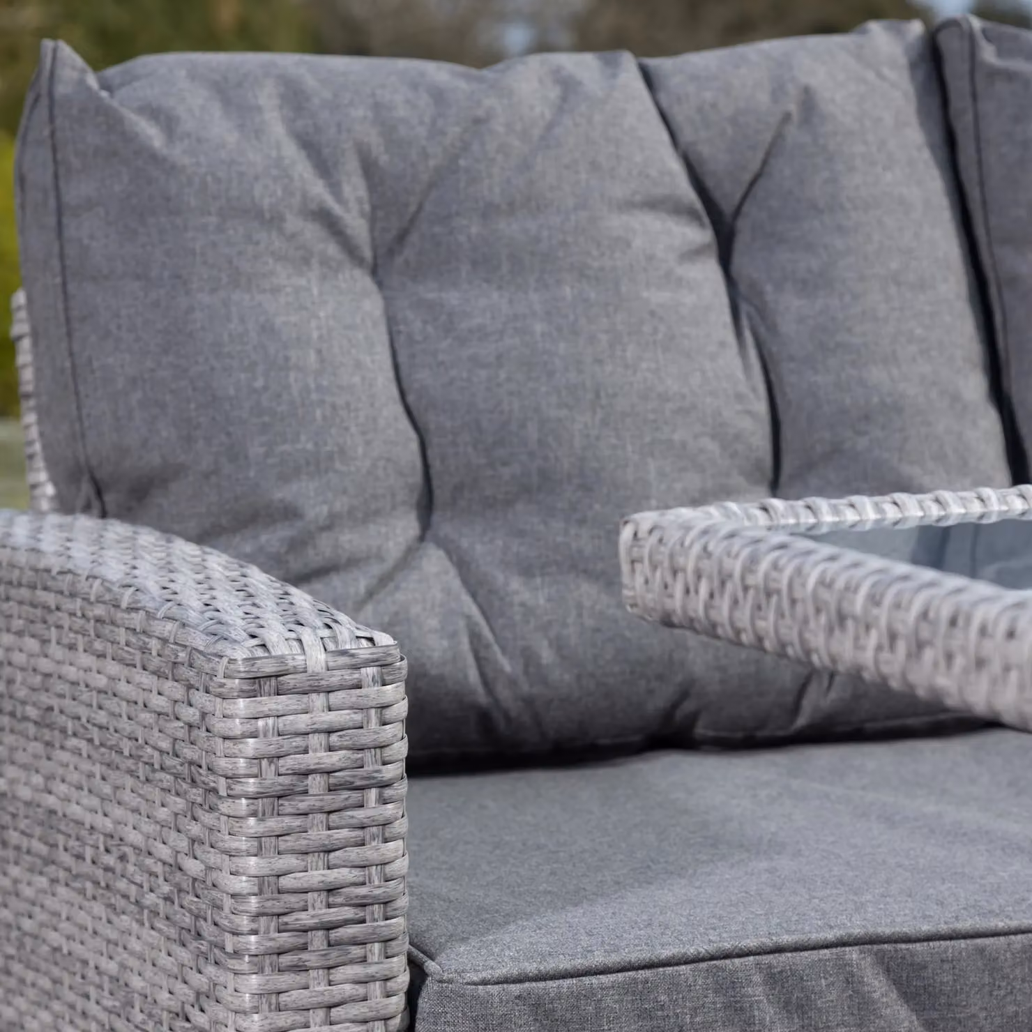 Artemis Home Piana Grey Rattan Outdoor Corner Sofa Set with Table and Bench – 4