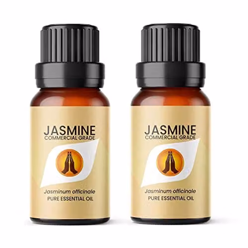 Aroma Energy Jasmine Dilute Essential Oil, 20ml (2 x 10ml Bottles) in Brown Transparent Packaging