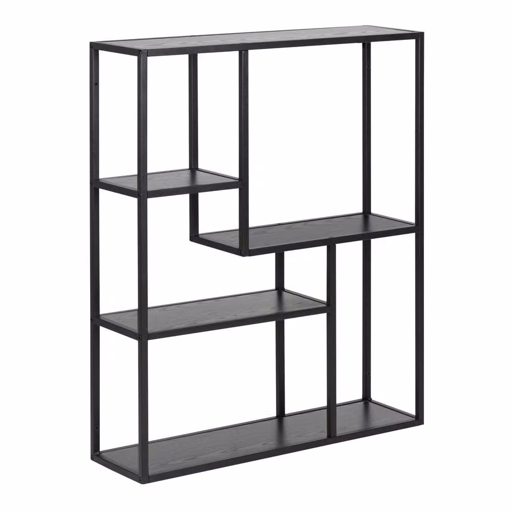 Wyld Haus El Paso Black Metal Wall Shelf with 3 Asymmetrical Geometric Shelves – 2