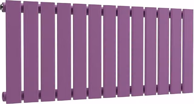 Lux Heat Single Flat Horizontal Steel Radiator in Purple, W: 91.0 cm, H: 40.0 cm