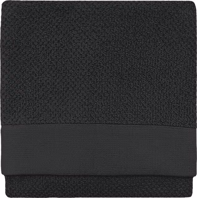Terrys Black Textured Weave Quick Drying Cotton Terry Towel