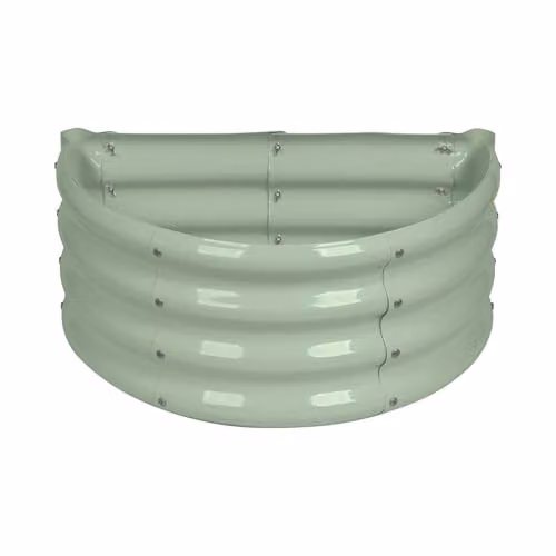 Harbour Housewares Green Semi-Circle Raised Garden Bed, Galvanised Steel Metal Planter, W: 60 cm, D: 30 cm, H: 30 cm – 1