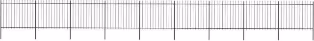Berkfield Home Garden Spear Top Steel Fence, Black, W: 15.0 m, H: 1.5 m