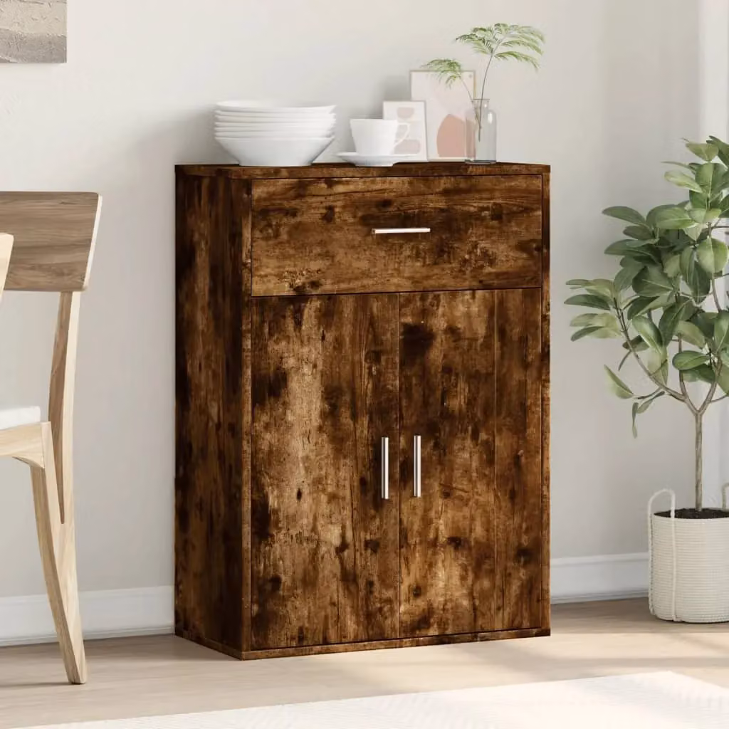 Berkfield Home Smoked Oak Sideboard in Brown, W/D/H: 60 x 30 x 84 cm – 2